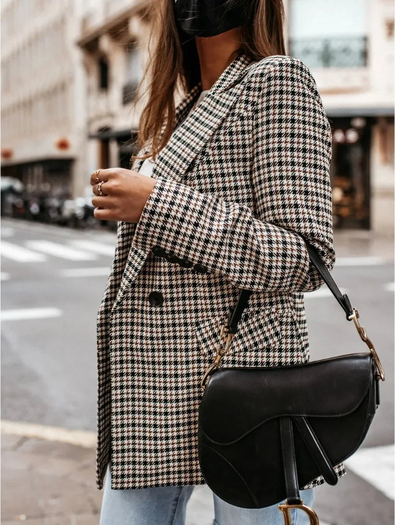 Geruite blazer met klassieke pasvorm - tijdloze stijl voor werk & vrije tijd