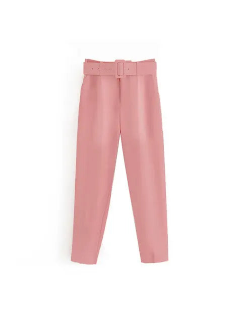 Dames Pakset – Getailleerde Blazer met Enkelvoudige Sluiting – Hoge Taille Pantalon