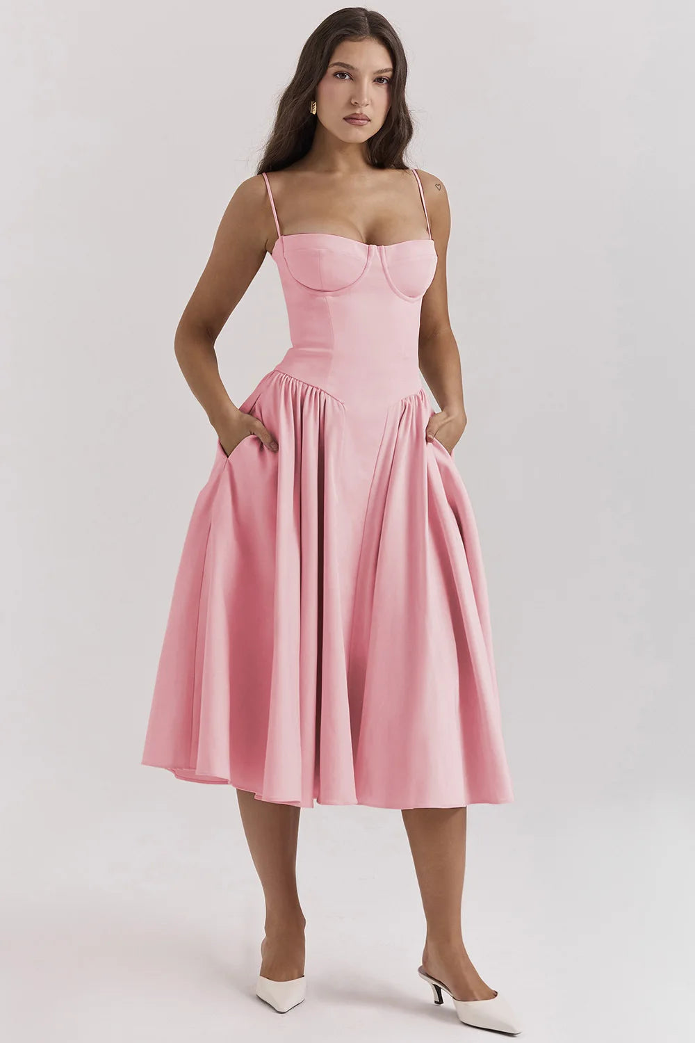 TULUM | Chic Mouwloze Midi Zomerkleed Met Corset Pasvorm