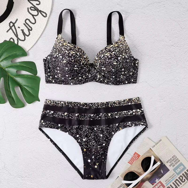 Dames Bikini Set – Beugel Top – Verstelbare Bandjes – Hoge Taille – Cut-Out Details