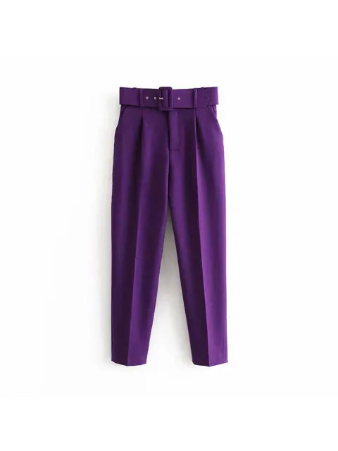 Dames Pakset – Getailleerde Blazer met Enkelvoudige Sluiting – Hoge Taille Pantalon