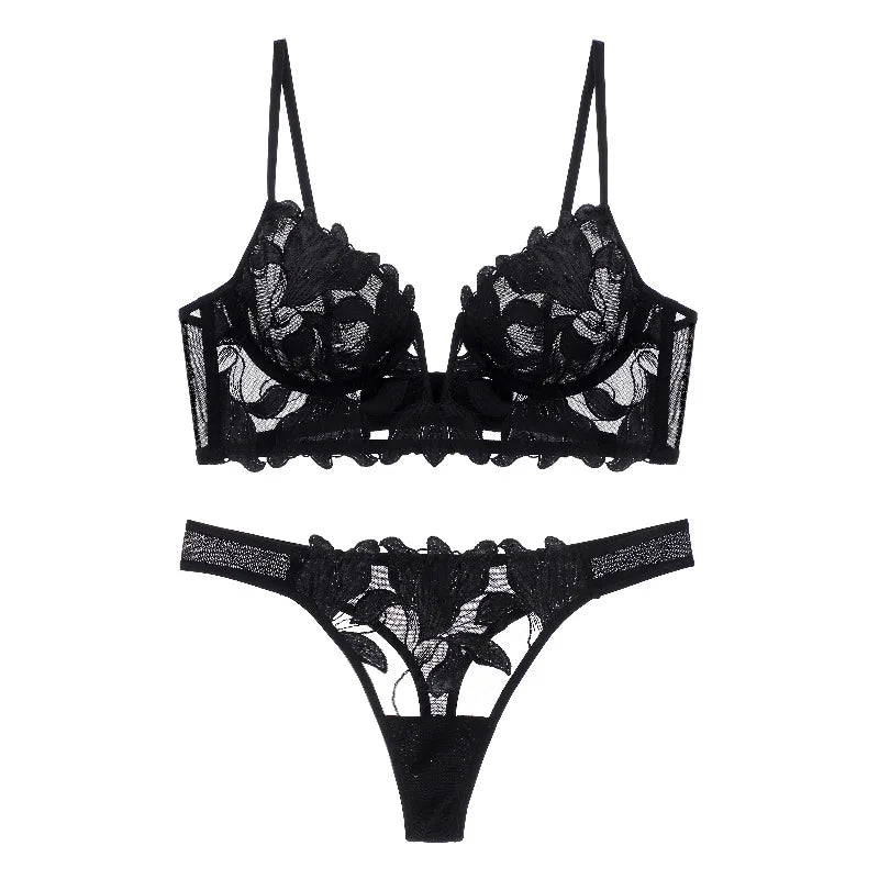 2-delig lingerie set - verfijnde bloemen dames bralette en broekje