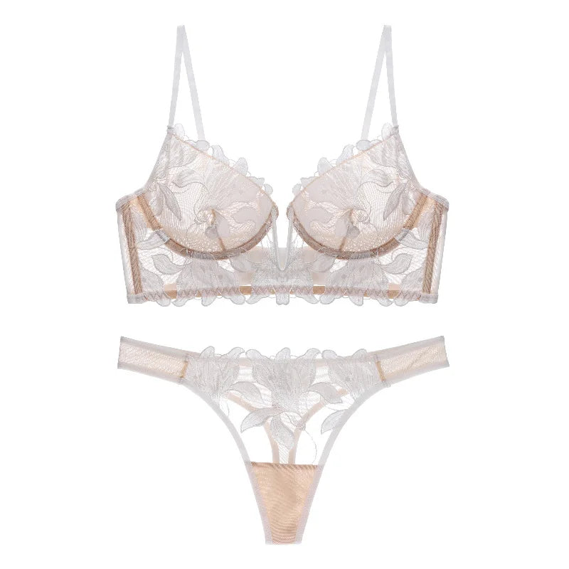 2-delig lingerie set - verfijnde bloemen dames bralette en broekje