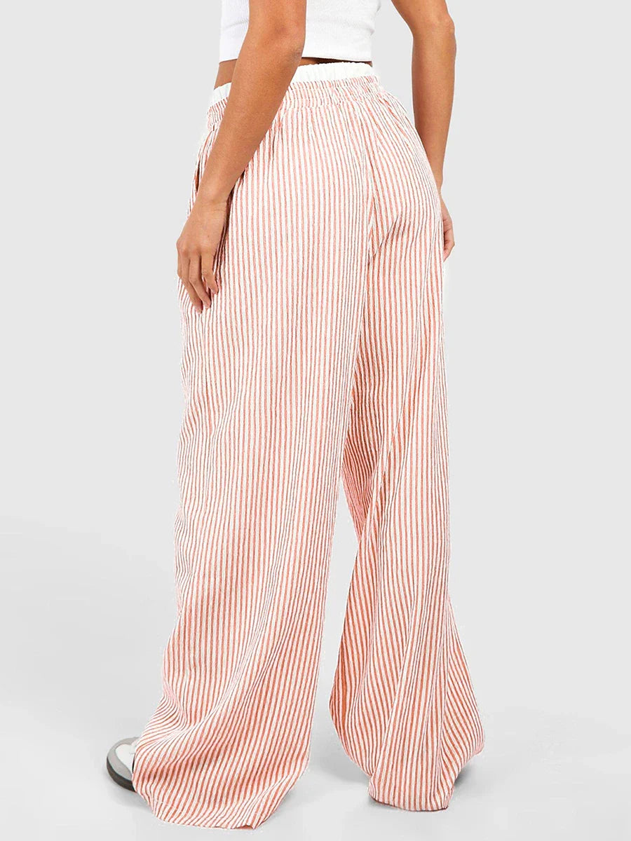 Striped lounge women's trousers