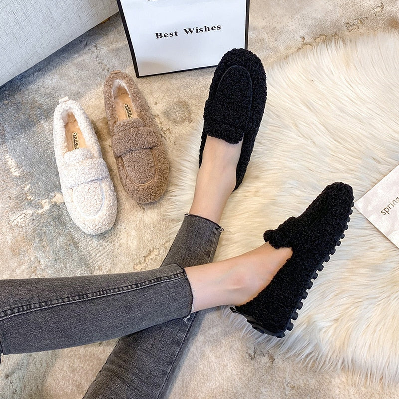 Dames Loafers - Imitatiebont - Slip-on Comfort - Warme Voering - Casual Dagelijks Gebruik