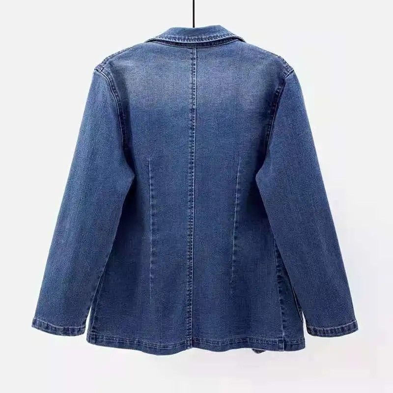 Denim blazer - stijlvolle damesjas in blauw