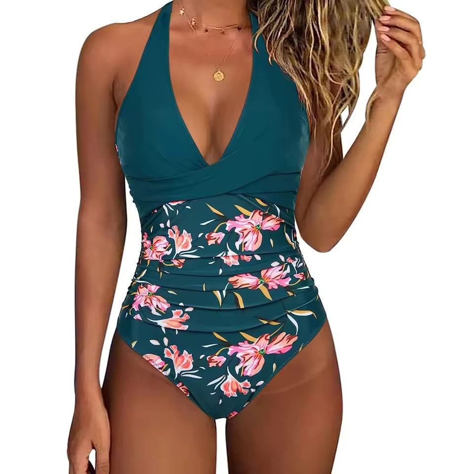 Dames Badpak - Halternek - Twist-Front Design - Hoge Taille - Comfortabel & Modieus