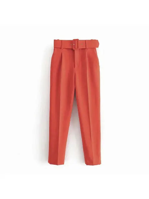 Dames Pakset – Getailleerde Blazer met Enkelvoudige Sluiting – Hoge Taille Pantalon