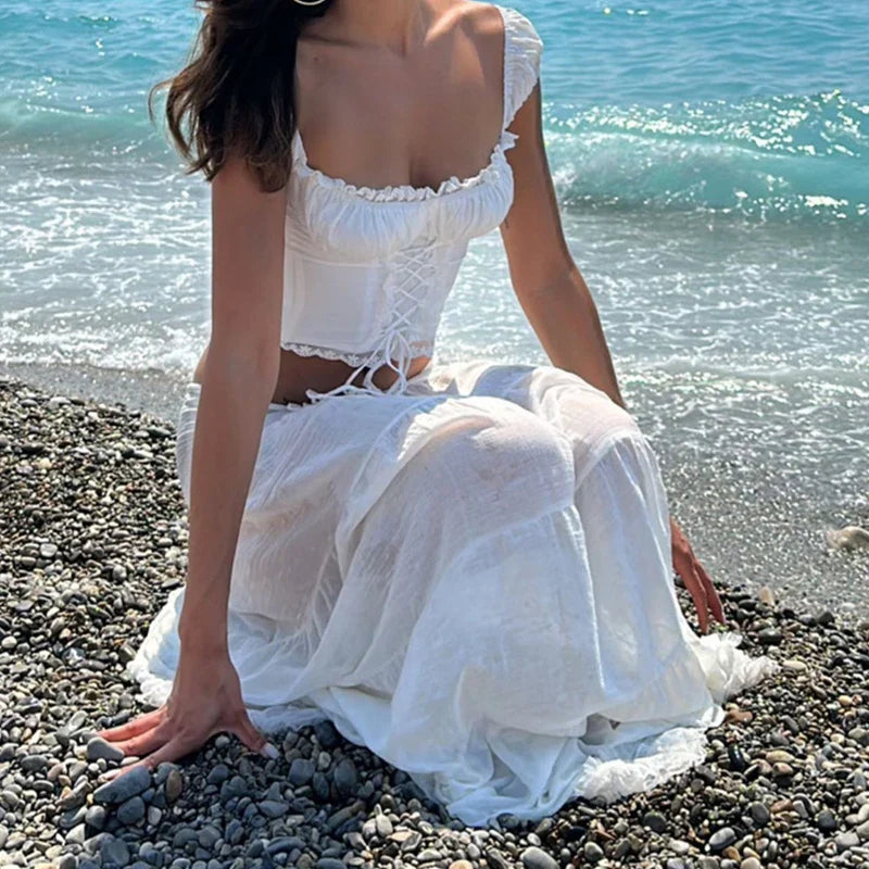Romantic lace corset top