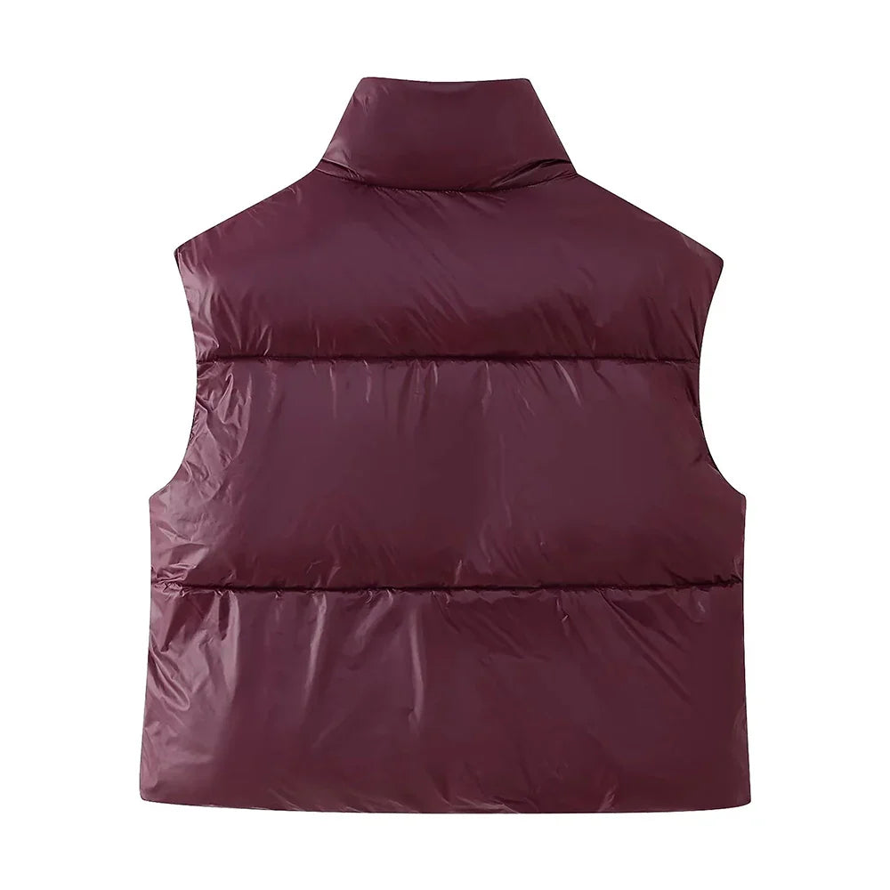 Dames Zipper Waistcoat - Slimming Sjas met Staande Hals