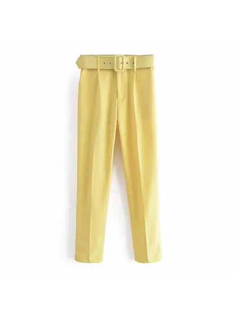 Dames Pakset – Getailleerde Blazer met Enkelvoudige Sluiting – Hoge Taille Pantalon
