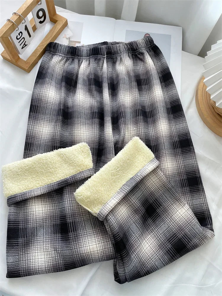 Dames Geruite Broek – Wijde Pijpen – Elastische Taille – Comfortabele Lounge Fit