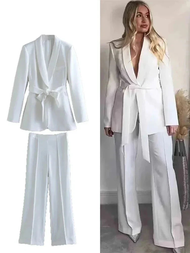 Stijlvolle Dames Blazer Set met Broek