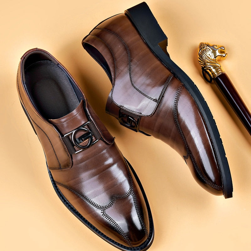 Stijlvolle en Verfijnde Leren Schoenen