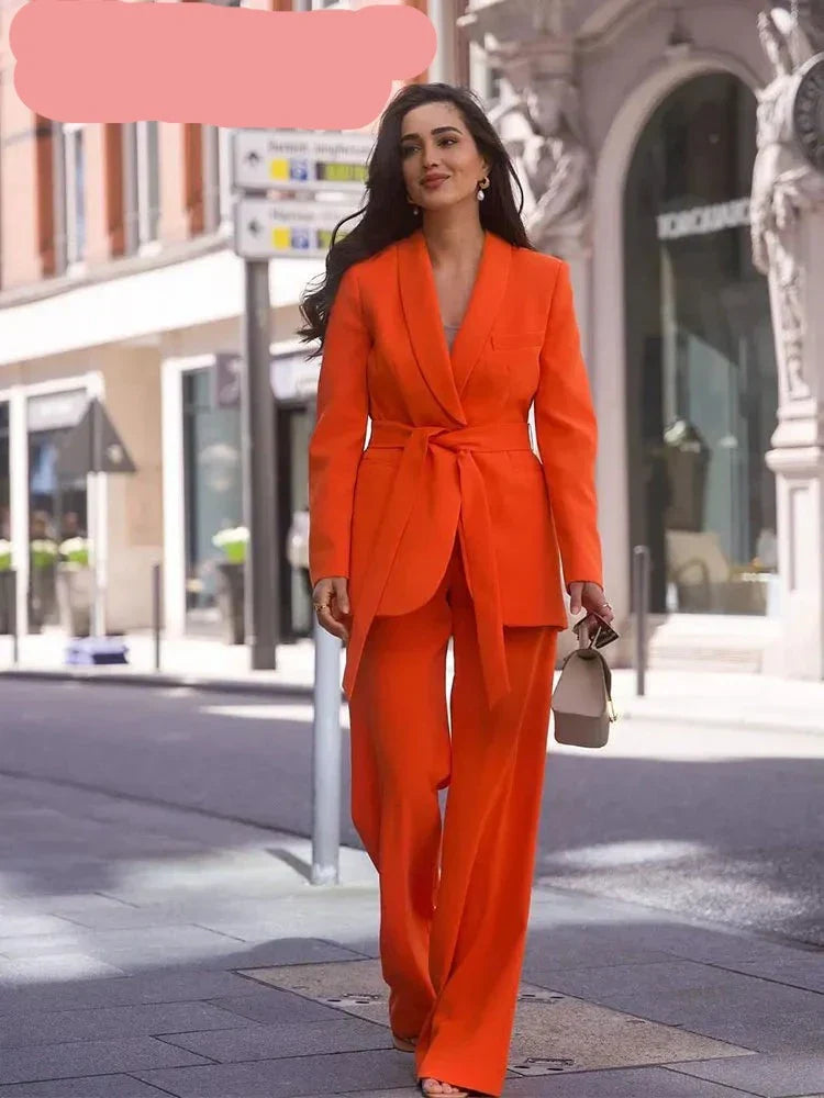 Stijlvolle Dames Blazer Set met Broek