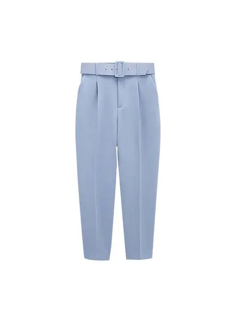 Dames Pakset – Getailleerde Blazer met Enkelvoudige Sluiting – Hoge Taille Pantalon