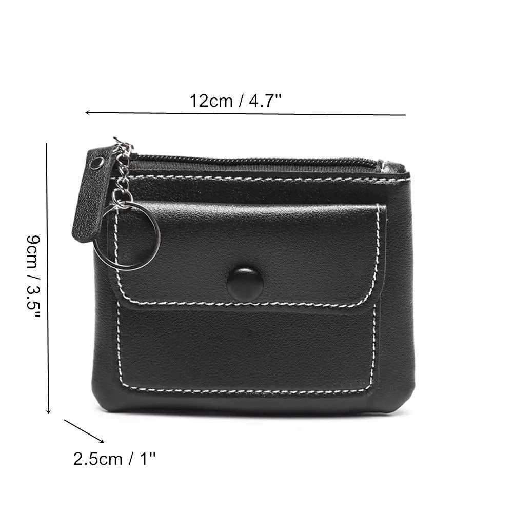 Unisex Portemonnee - Compact Design - PU Leer - Ritssluiting - Sleutelhanger Ring