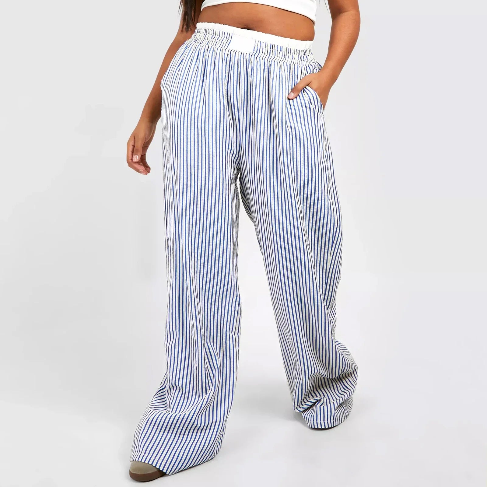 Striped lounge women's trousers