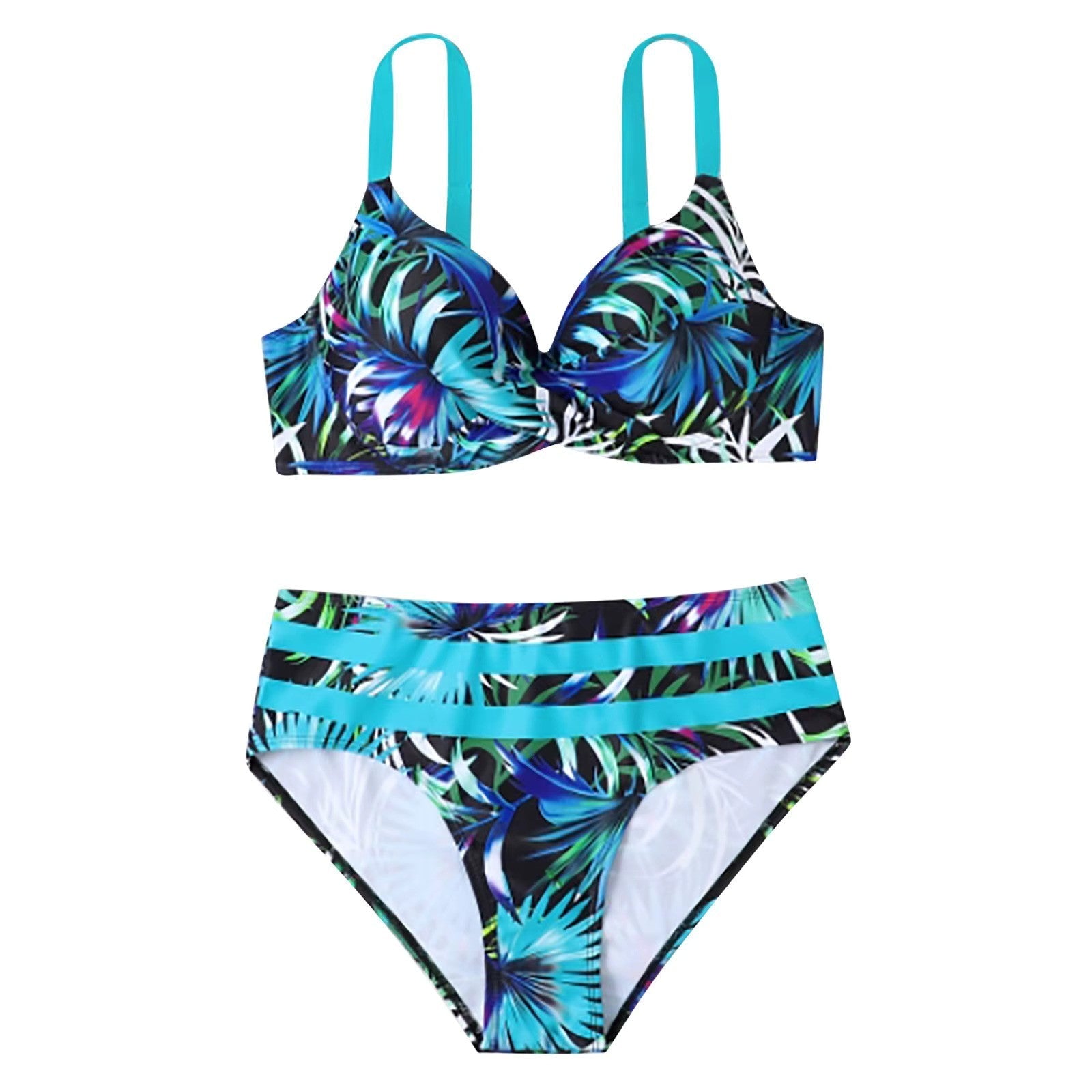 Dames Bikini Set – Beugel Top – Verstelbare Bandjes – Hoge Taille – Cut-Out Details