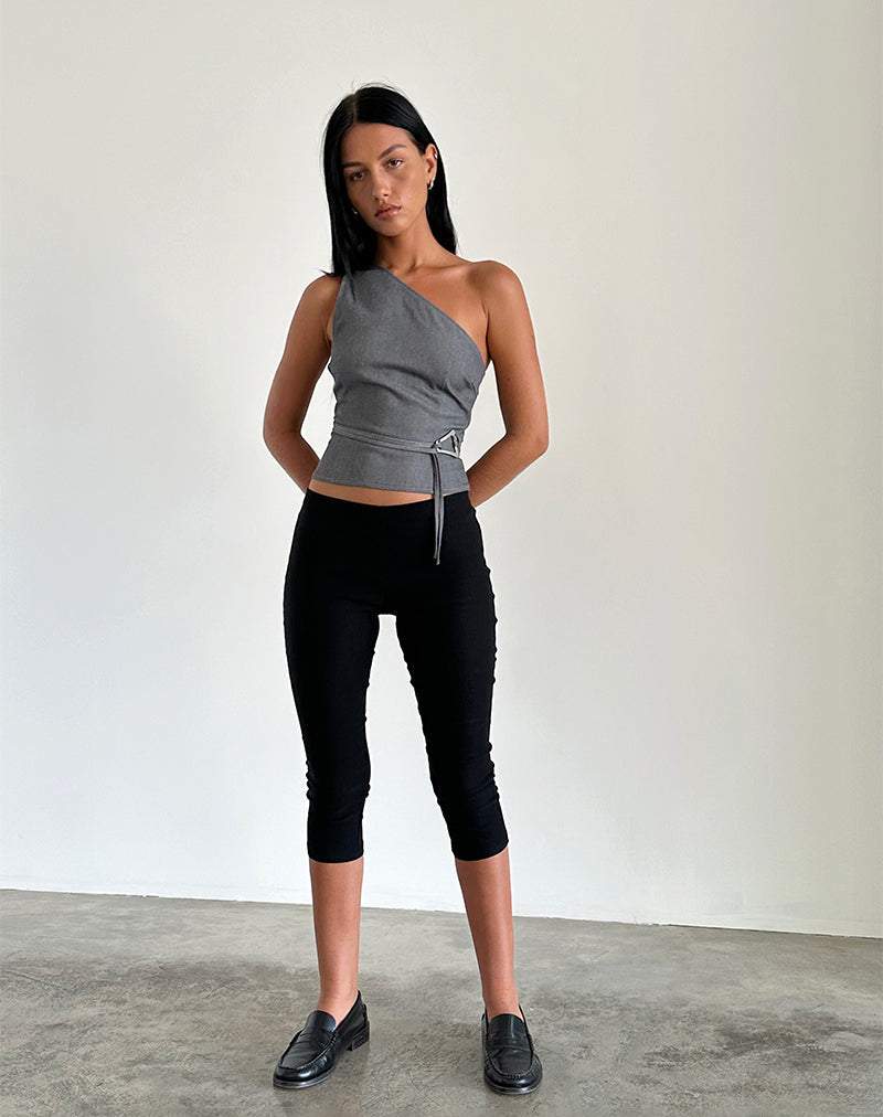 Elanora - One-shoulder top met een stijlvolle tailleband
