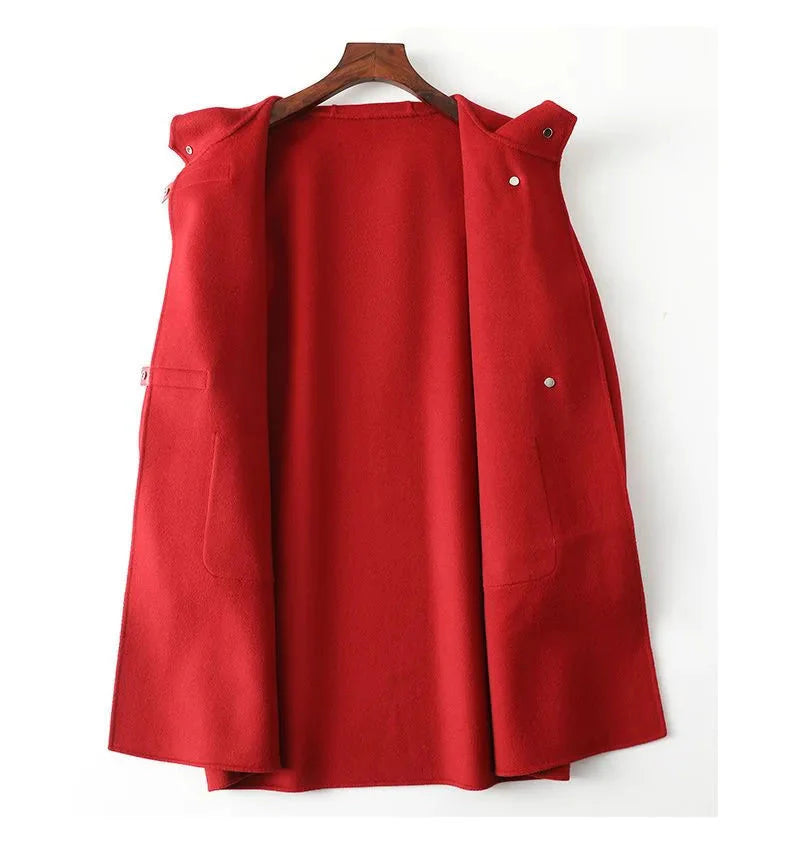 Amelia Hooded Coat | Toggle Closure Patch Pockets Coat