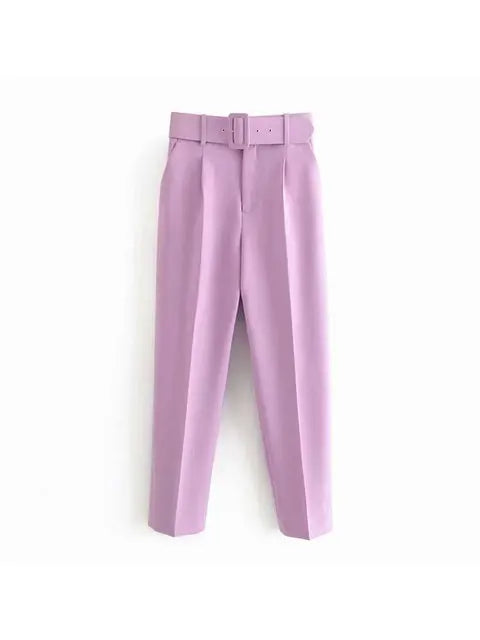 Dames Pakset – Getailleerde Blazer met Enkelvoudige Sluiting – Hoge Taille Pantalon