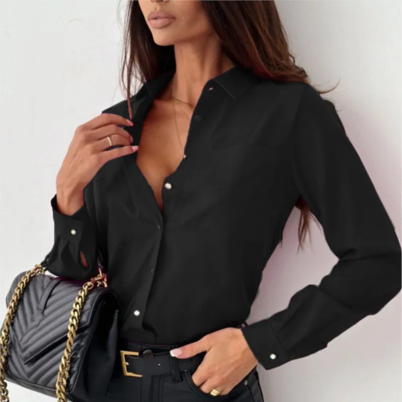 Lunéa – Elegante chiffon blouse met lange mouwen | Licht, verfijnd & veelzijdig