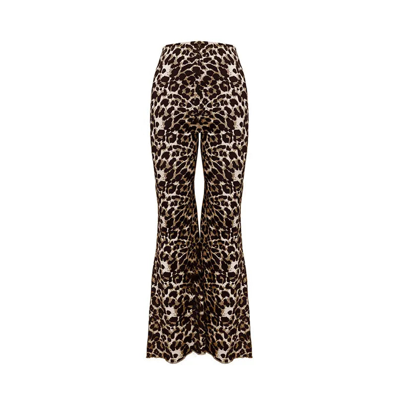 Dames Leopard flared Broek