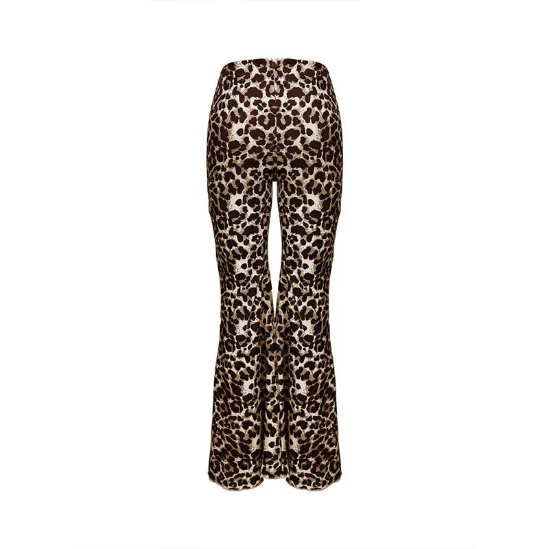 Dames Leopard flared Broek