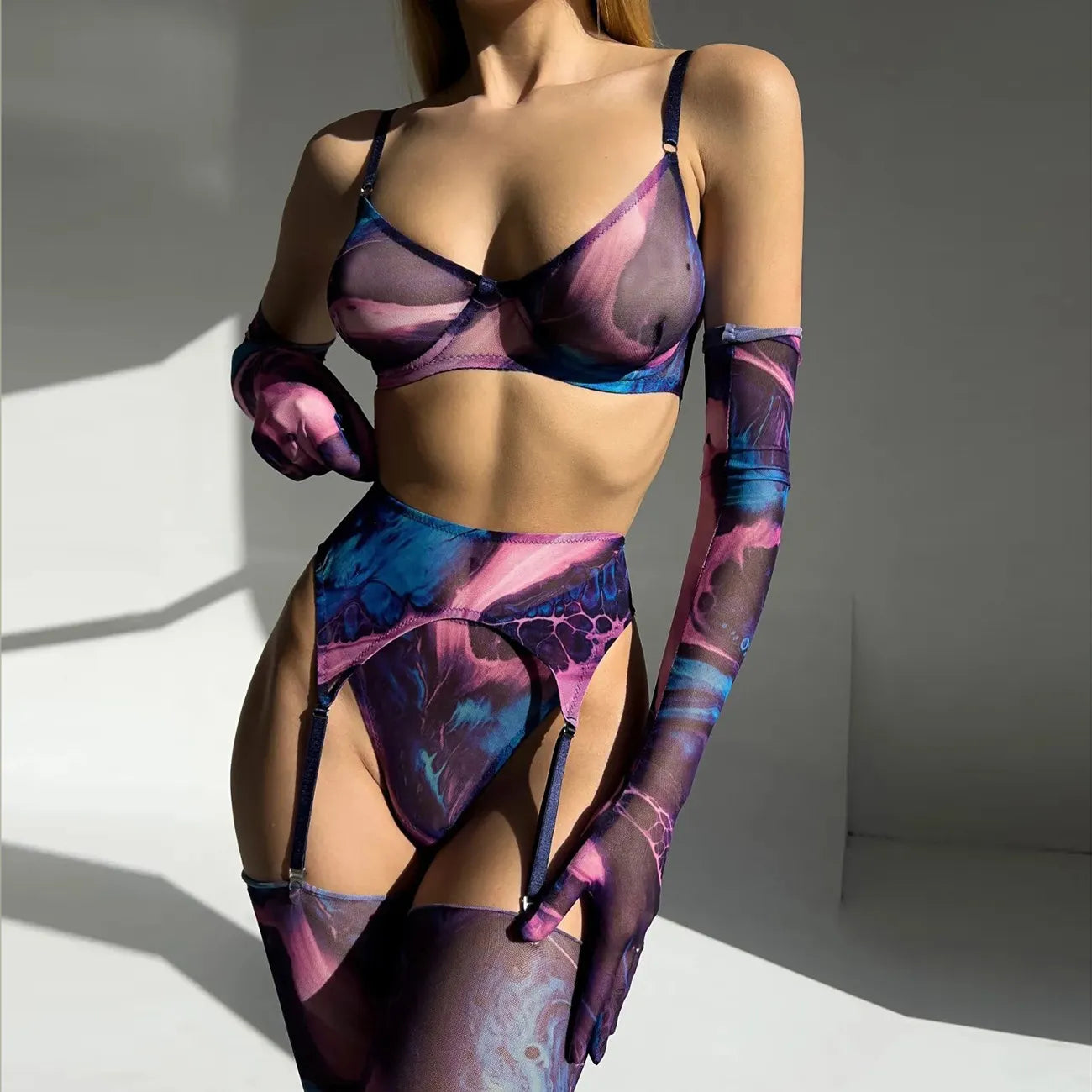 Poppy | 5-Delige Tie Dye Lingerie Set