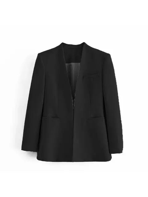Dames Pakset – Getailleerde Blazer met Enkelvoudige Sluiting – Hoge Taille Pantalon