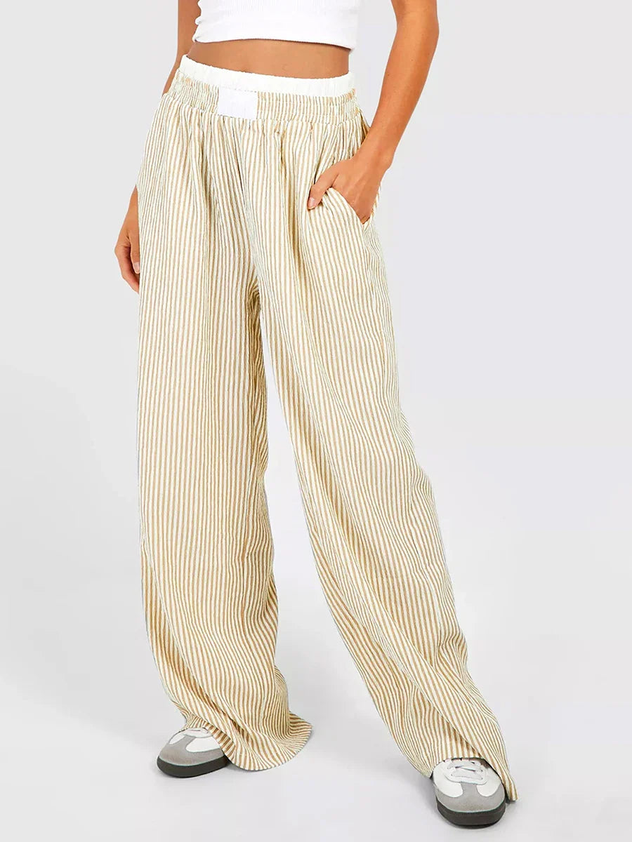 Striped lounge women's trousers