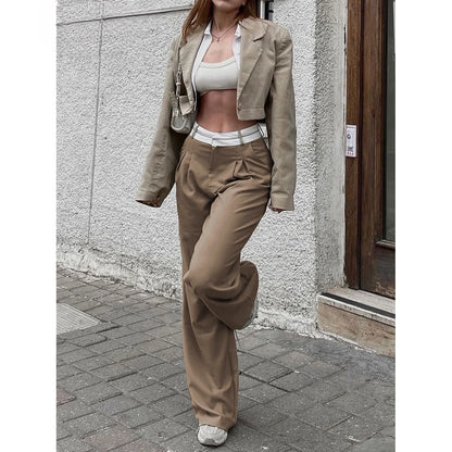 Dames Pantalon - Hoge Taille - Wijde Pijpen - Met Plissé - Comfortabele Pasvorm
