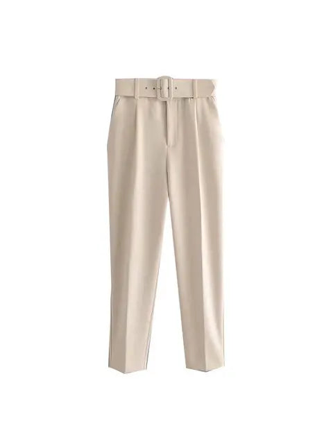 Dames Pakset – Getailleerde Blazer met Enkelvoudige Sluiting – Hoge Taille Pantalon