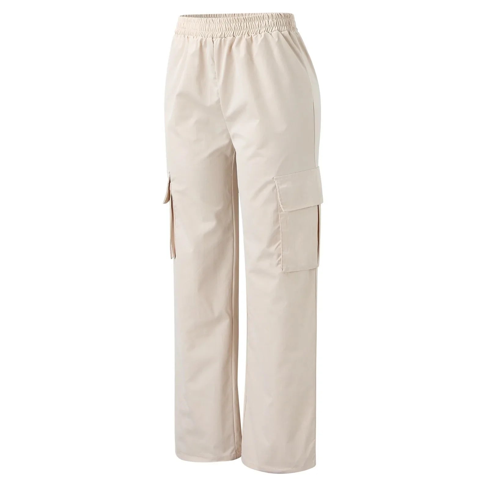 Dames Cargobroek - Hoge Taille - Losse Pasvorm - Elastische Tailleband - Met Zijzakken