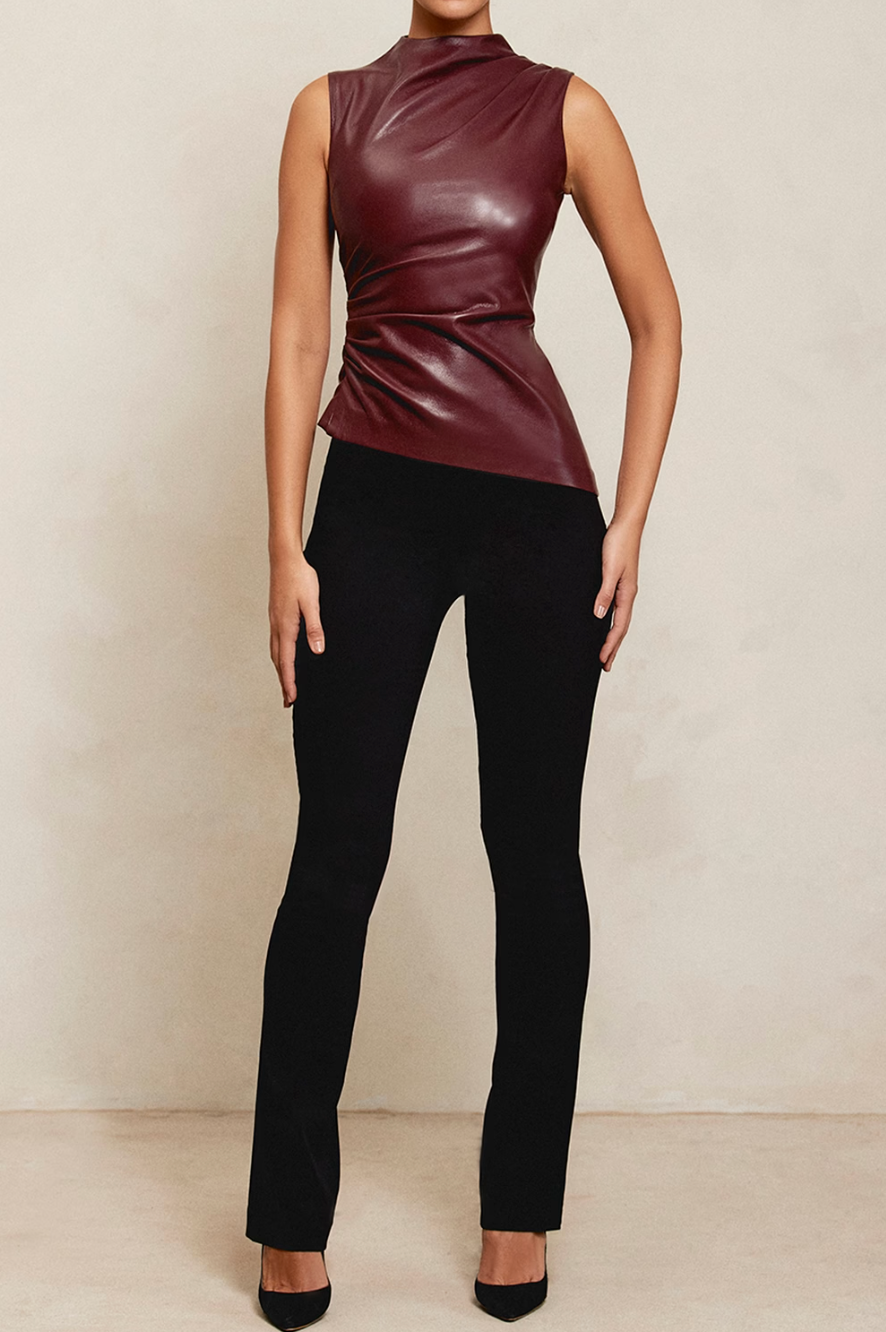 Soraya - Luxe Slim-fit Leren Top