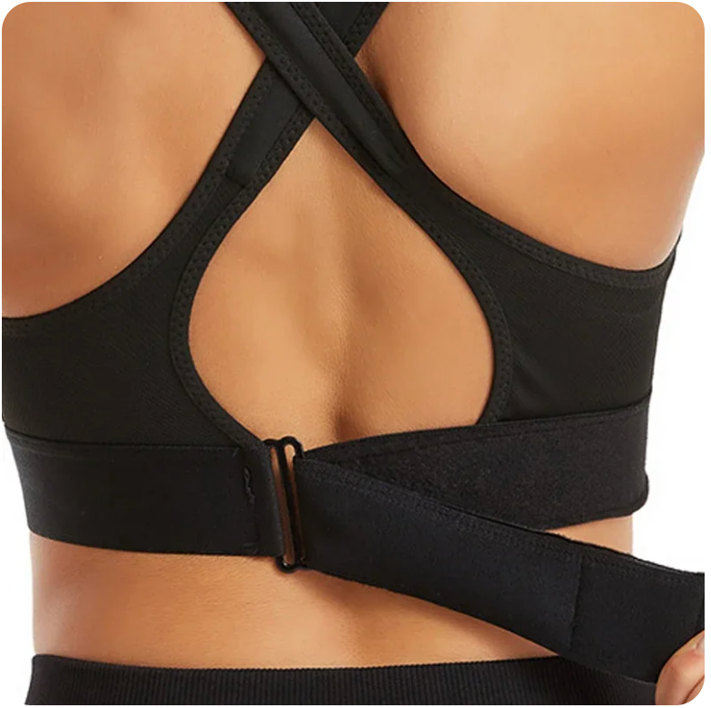 Dames Sport-BH – Ritsluiting Voor – Criss-Cross Rugband – Ademend – Hoge Support