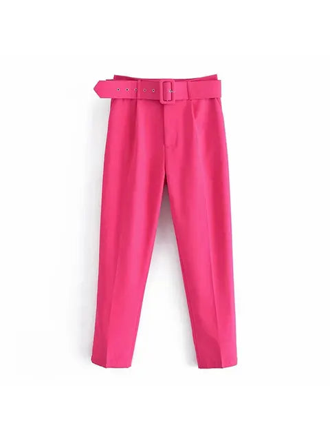 Dames Pakset – Getailleerde Blazer met Enkelvoudige Sluiting – Hoge Taille Pantalon