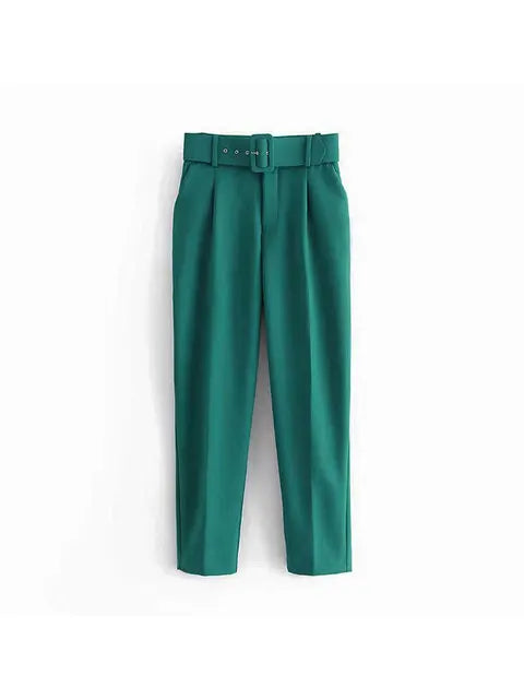 Dames Pakset – Getailleerde Blazer met Enkelvoudige Sluiting – Hoge Taille Pantalon