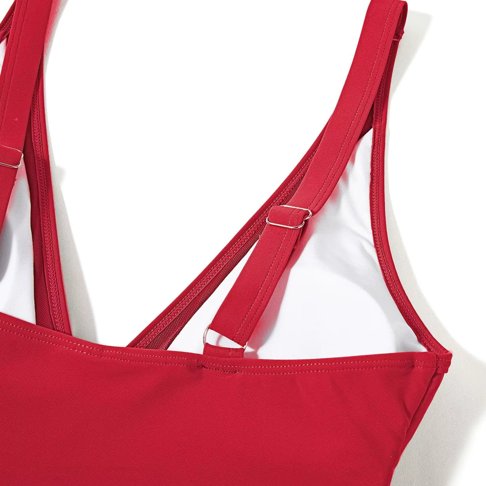 Ladies Swimsuit - Shaping Effect - Mesh Insert - High Waist Model - Deep Neckline