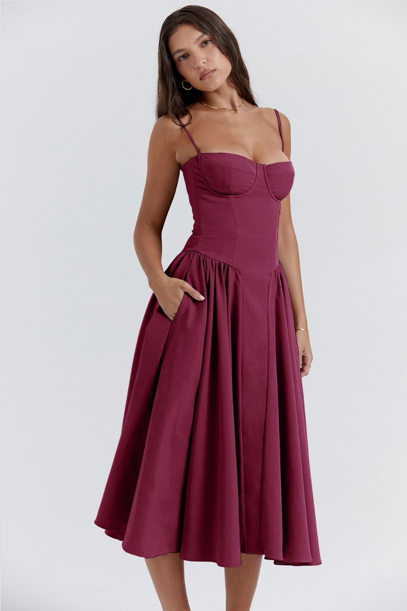 TULUM | Chic Mouwloze Midi Zomerkleed Met Corset Pasvorm