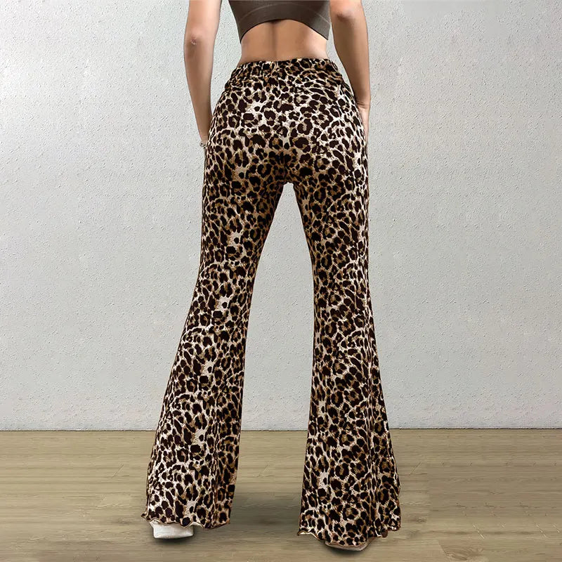 Dames Leopard flared Broek