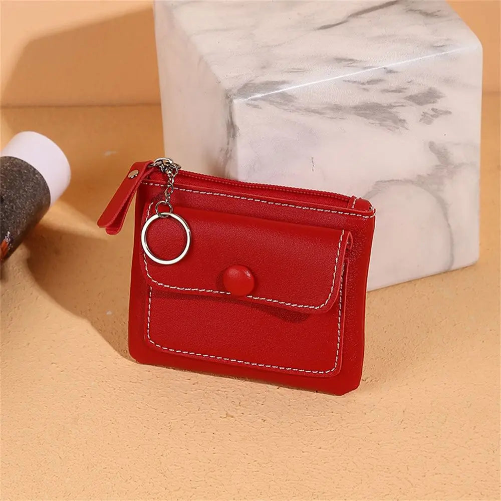 Unisex Portemonnee - Compact Design - PU Leer - Ritssluiting - Sleutelhanger Ring