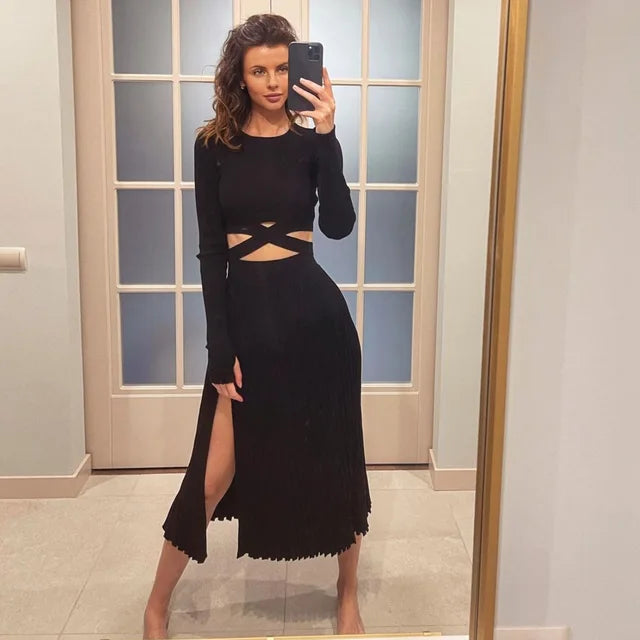 Elegant Tweedelig Gebreid Ensemble