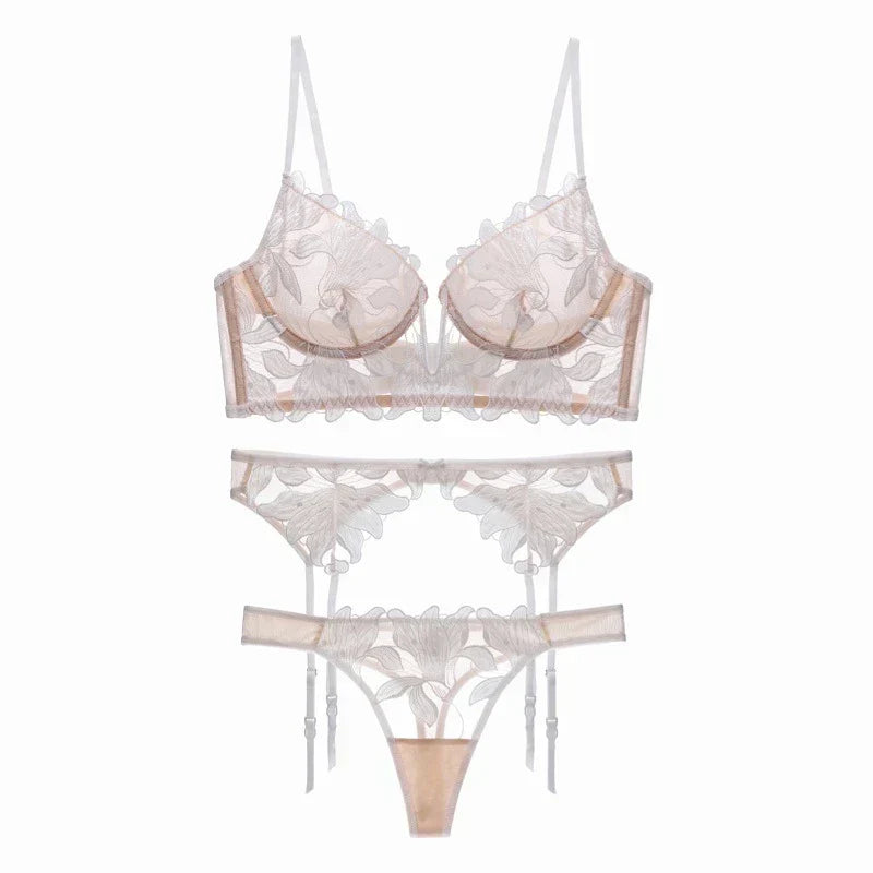 2-delig lingerie set - verfijnde bloemen dames bralette en broekje