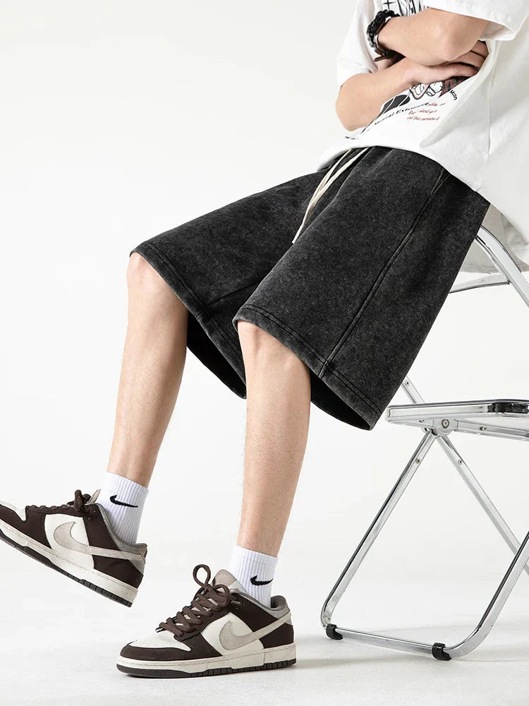 Men's Shorts – Relaxed Fit – Breathable Fabric – Elastic Waistband with Drawstring