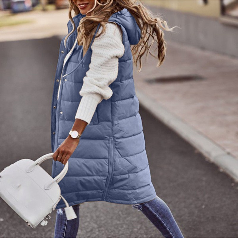 Women's Bodywarmer – Oversized Fit – Quilted and Lined – With Hood