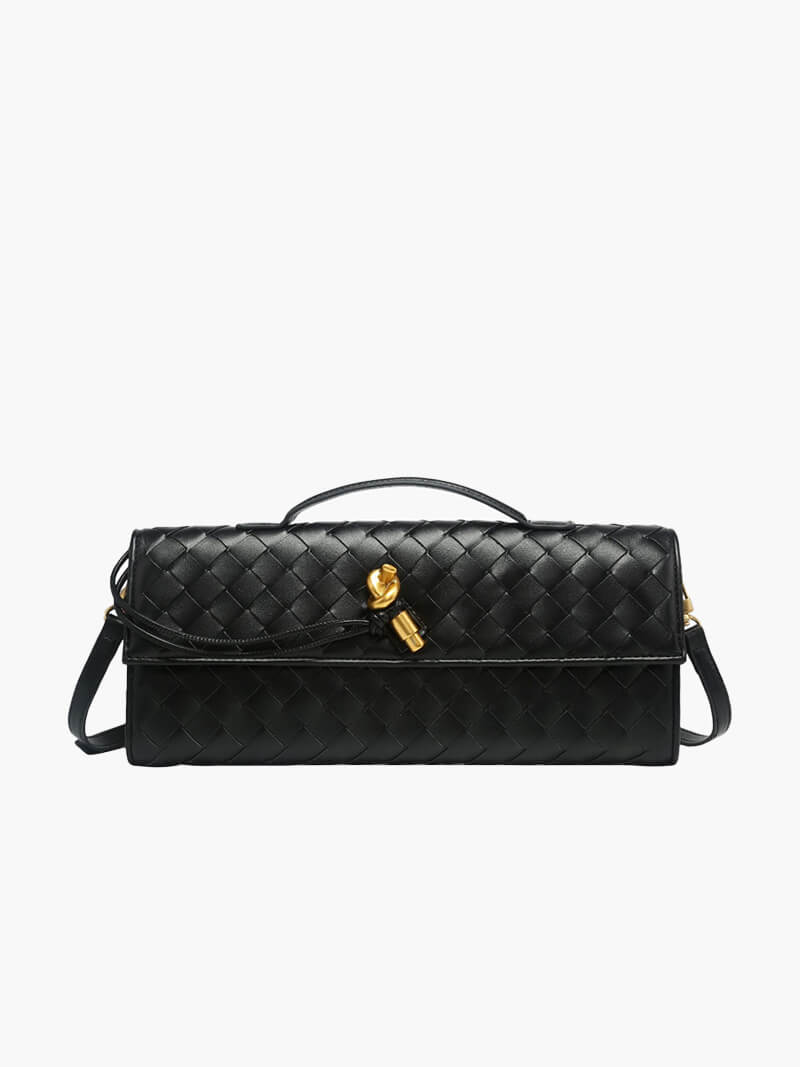 Leren klassieke handtas voor dames - slank en minimalistisch