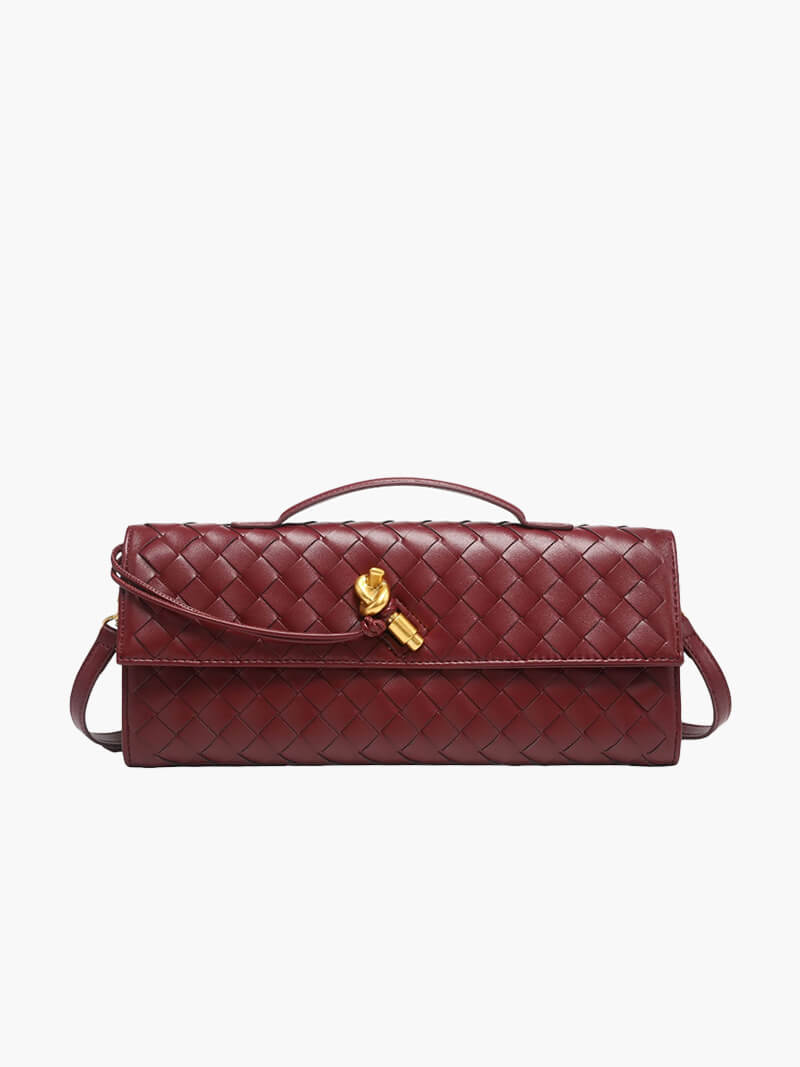 Leren klassieke handtas voor dames - slank en minimalistisch
