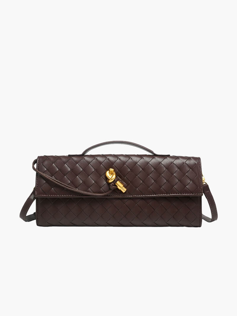 Leren klassieke handtas voor dames - slank en minimalistisch